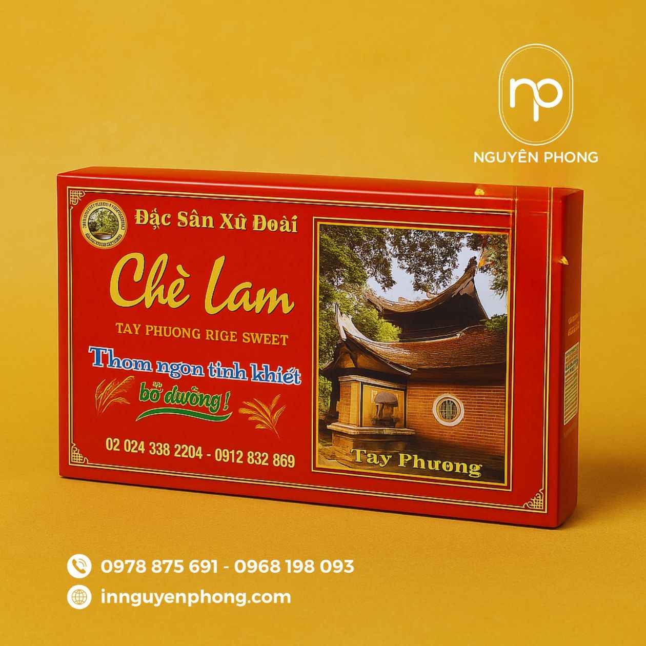 in hộp giấy dựng chè lam